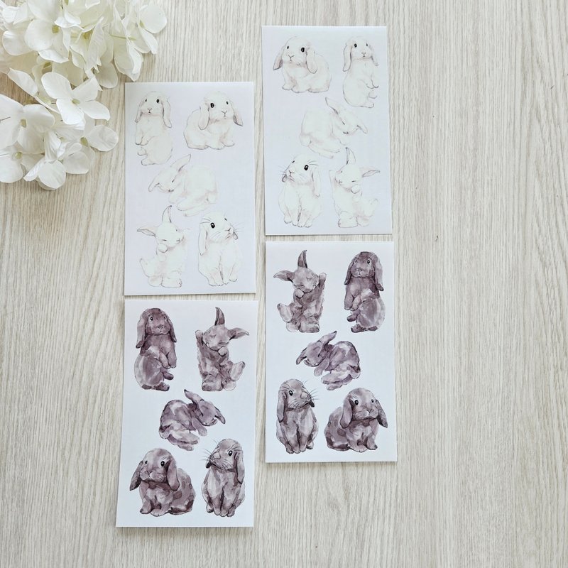 jin_oriental sticker_ holland lop bunny - 貼紙 - 塑膠 