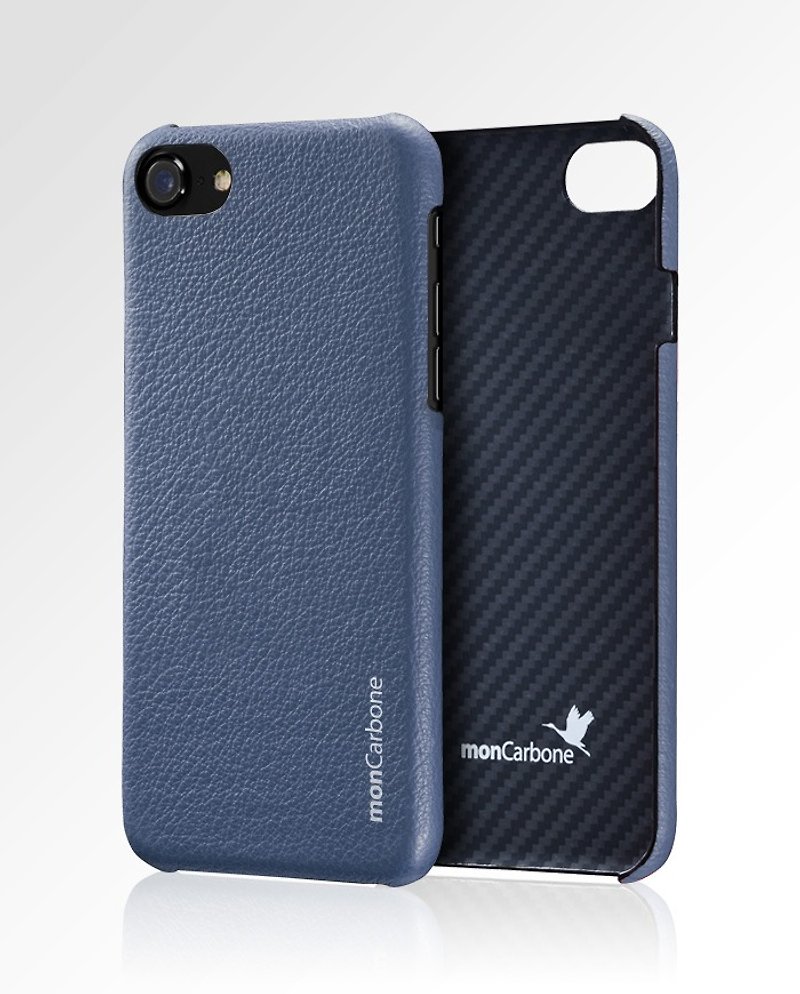 [Apple New Product] Bulletproof Fiber Combined Napa Leather Case iPhone SE Blue - Phone Cases - Genuine Leather Multicolor