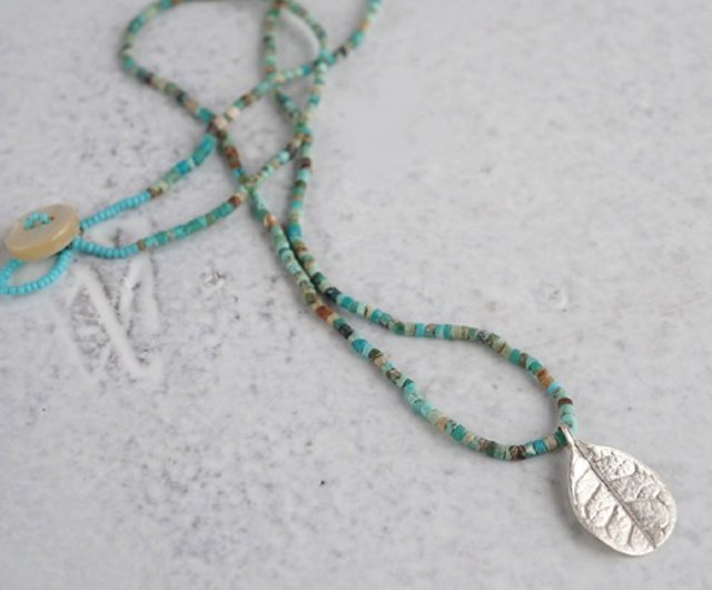 Feijoa leaf necklace (small) [P076SV(NS)] - Shop ateliersimo