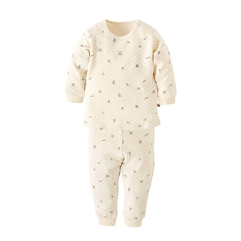 [SISSO Organic Cotton] Warm and fluffy warm suit (small green) 2A - Tops & T-Shirts - Cotton & Hemp White