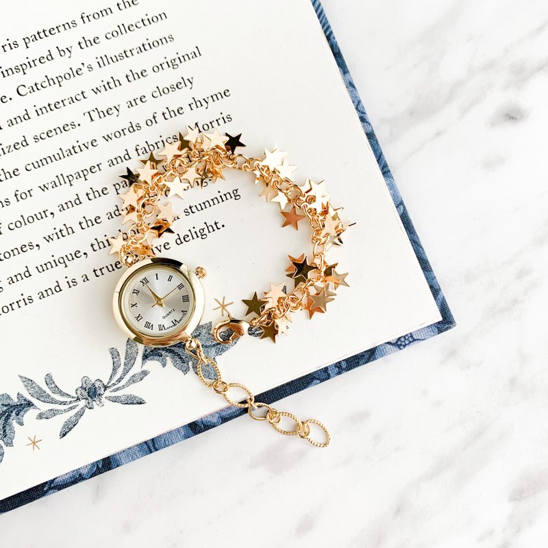 Julia  / Star chain bracelet watch LI013 - 女錶 - 其他金屬 金色