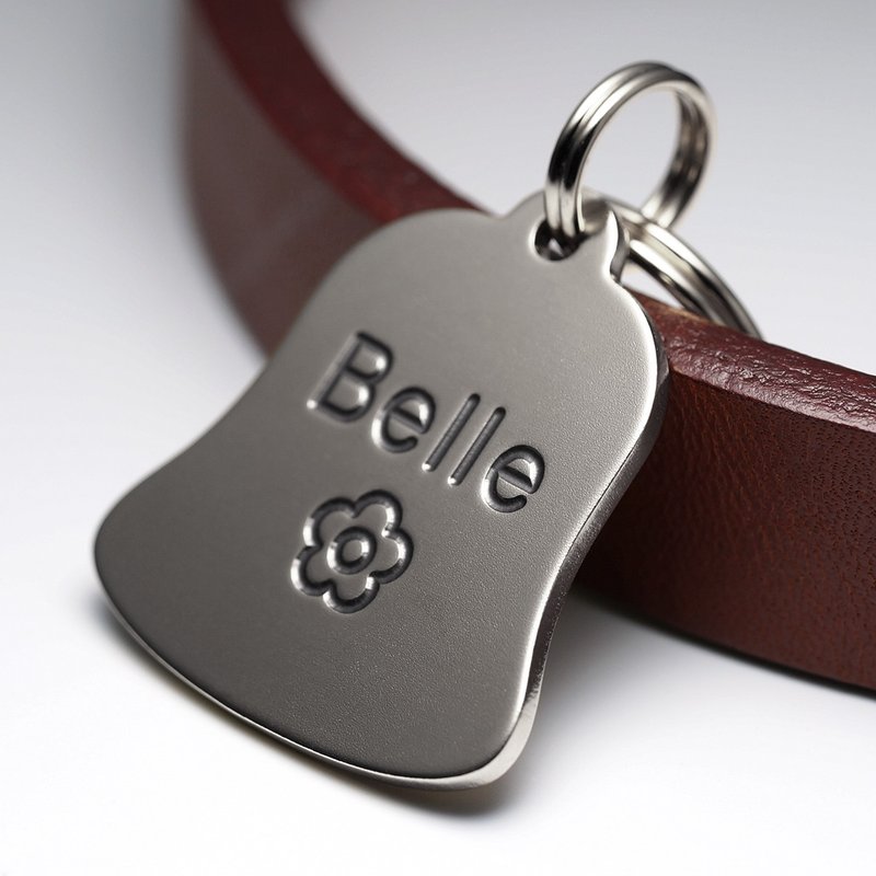 Bell Dog Tag, Nickel Dog Tag, Personalized Pet ID Tags, Engraved Name tag - Other - Other Metals Silver