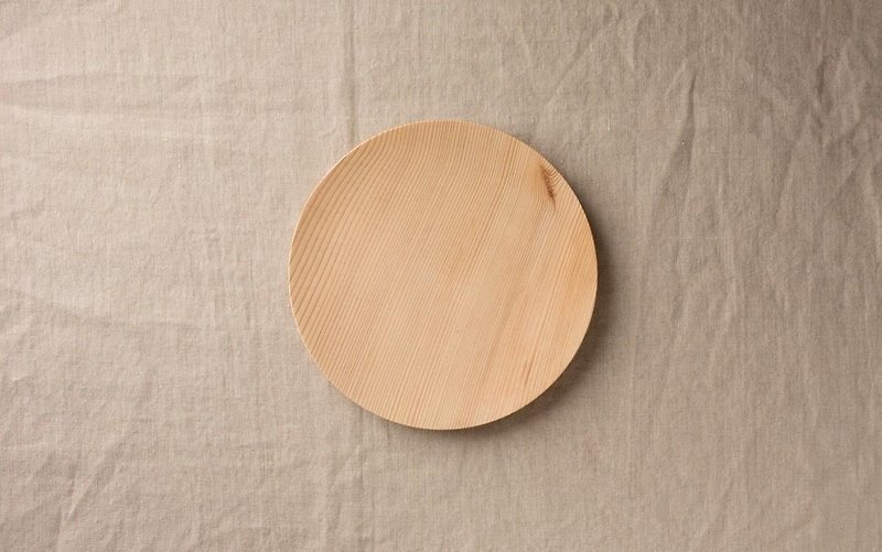 Wood 18cm of the potter's wheel grind of wooden plate fir (fir) 12 - Small Plates & Saucers - Wood Khaki