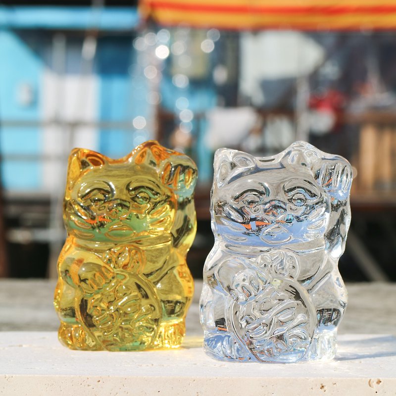 Japanese Lucky Cat - Items for Display - Colored Glass 