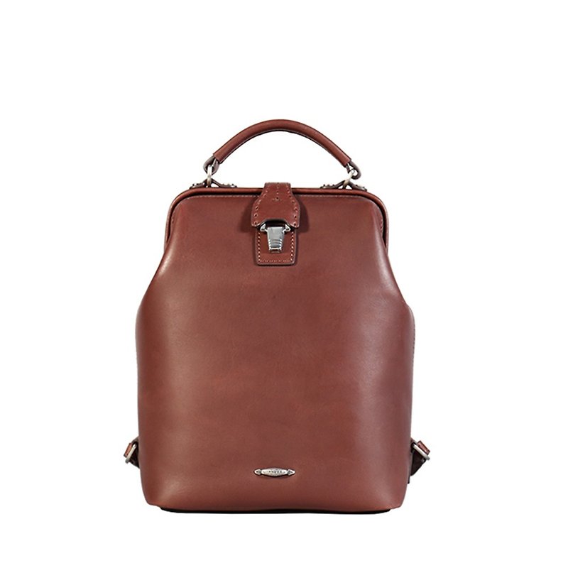 [HANDOS] Nurse Vintage Leather Doctor Backpack - Dark Coffee - Backpacks - Genuine Leather Brown