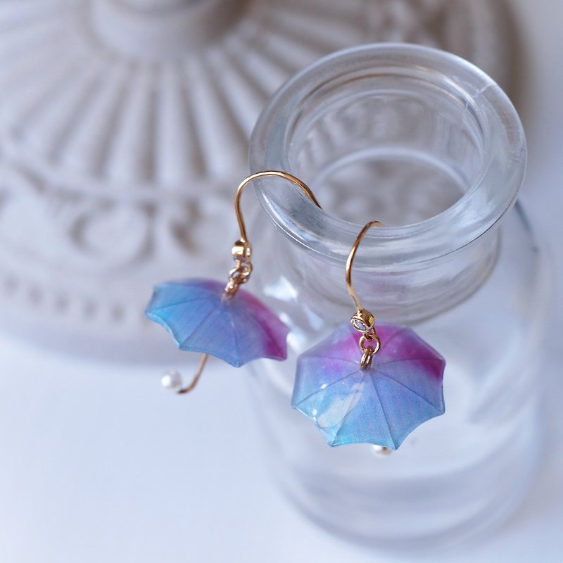 Little cute umbrella ear hook - Earrings & Clip-ons - Other Materials Multicolor