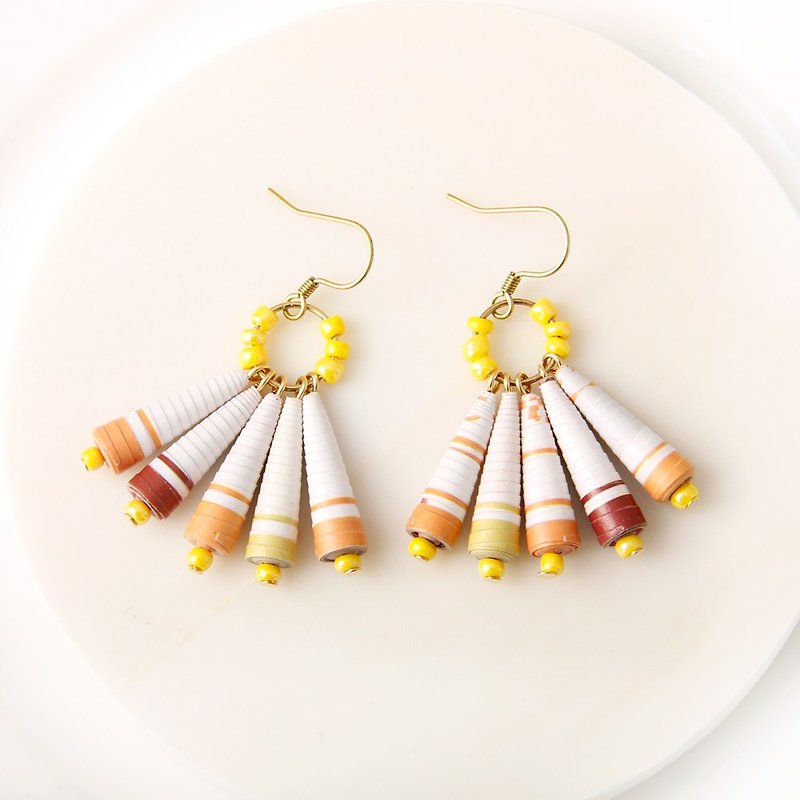 MUSEV Yellow Bead Drop Earrings - Earrings & Clip-ons - Paper Yellow