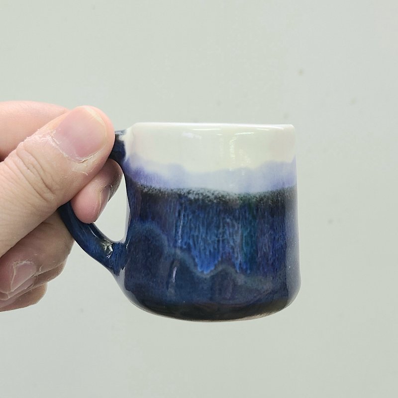 Blue Mountain Fuji espresso cup - แก้วมัค/แก้วกาแฟ - ดินเผา สีน้ำเงิน