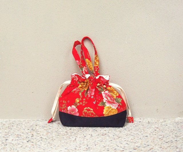 Handmade Japanese style handbag-Hakka floral cloth - Shop