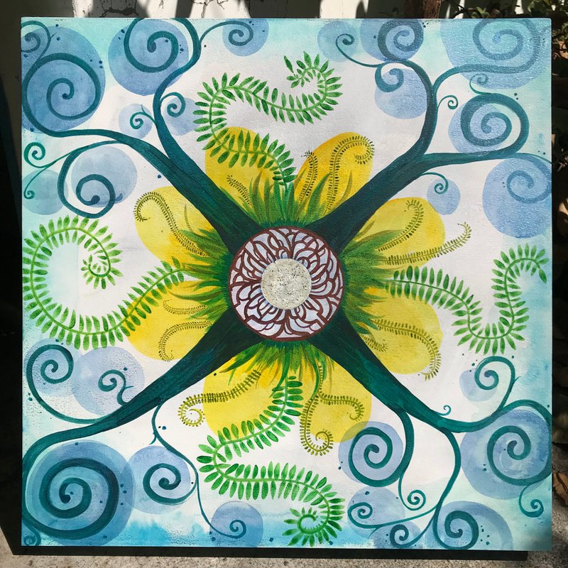 迤邐/手繪 曼陀羅 蔓 mandala 月 大地 生命力 聚集 正念 宇宙曆 - 壁貼/牆壁裝飾 - 木頭 多色