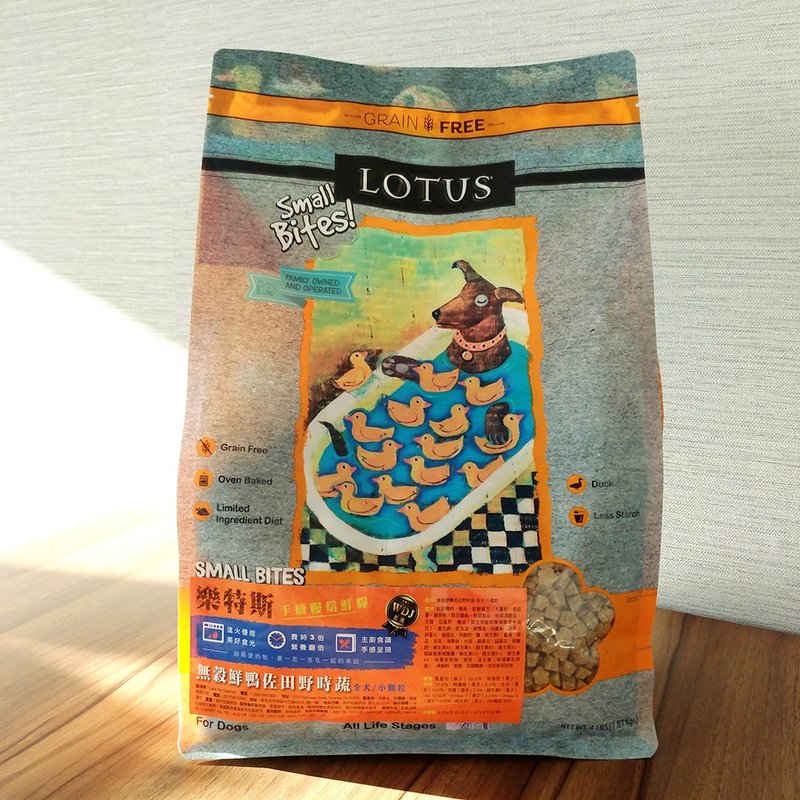 【狗主食】Lotus 樂特斯 無穀鮮鴨佐田野時蔬 全犬4磅 狗飼料 - 貓/狗罐頭/鮮食 - 新鮮食材 
