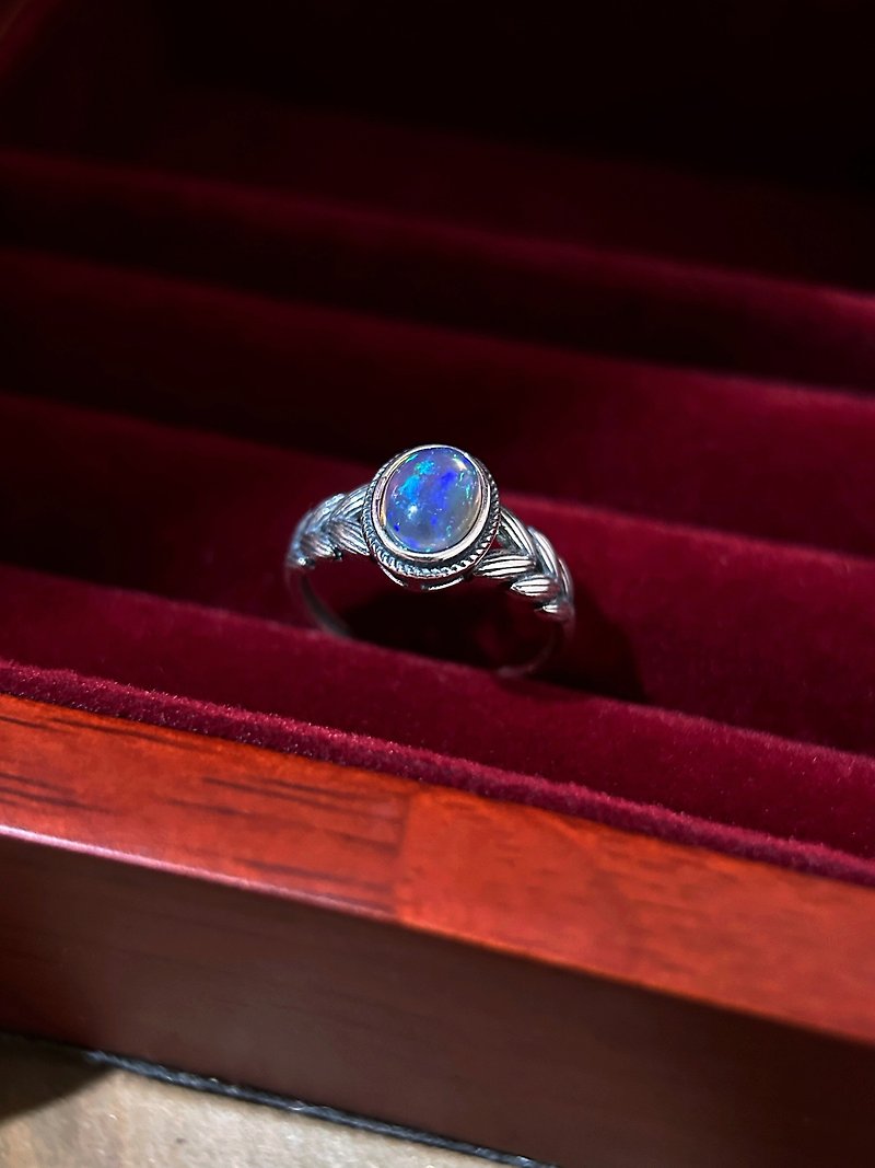 Opal Opal - Ring Sterling Silver Gemstone Ring Natural Opal Opal - General Rings - Gemstone Multicolor