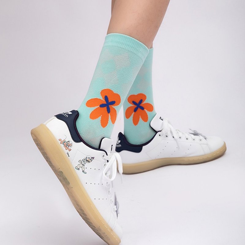 Breathable floral print socks - Socks - Cotton & Hemp Pink