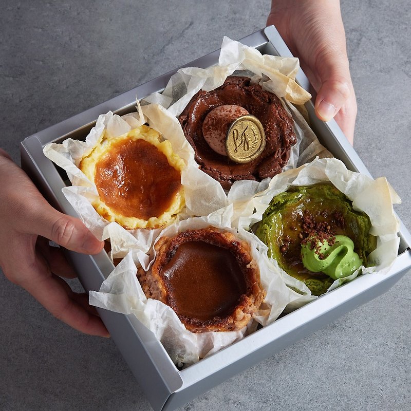 【La Fruta 朗芙】HOLA一抹莓好克在巴斯克乳酪蛋糕禮盒/3吋/4入 - 蛋糕/甜點 - 新鮮食材 咖啡色