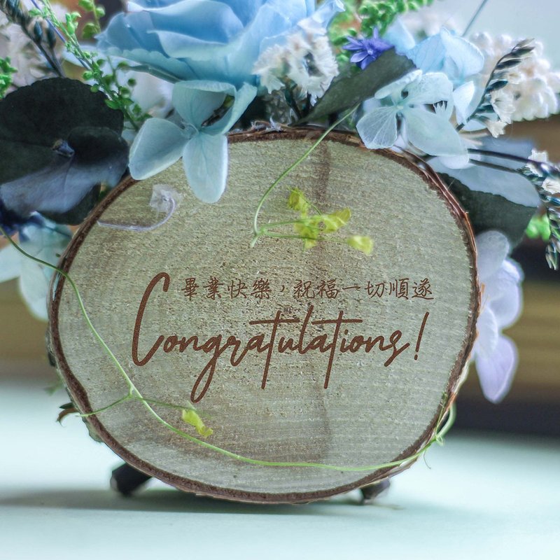 Graduation Sandwich Biscuit Preserved Flower Business Card Holder - Dried Flowers & Bouquets - Plants & Flowers Multicolor