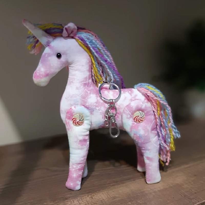 Rainbow unicorn - ตุ๊กตา - ผ้าฝ้าย/ผ้าลินิน สึชมพู