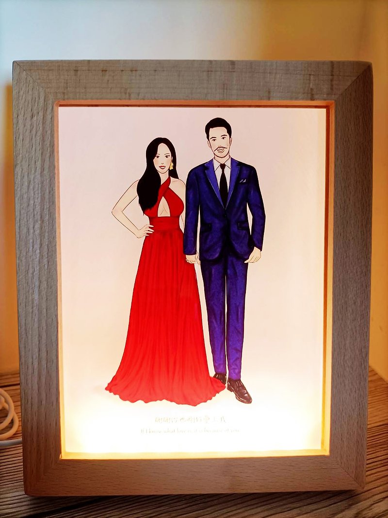 Additional purchases/ Customized Acrylic photo frame with LED light - กรอบรูป - ไม้ สึชมพู