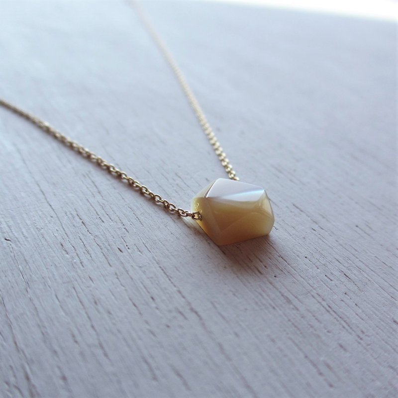 Takase shellfish Gem cut - Square - K14GF necklace - สร้อยคอ - โลหะ สีทอง