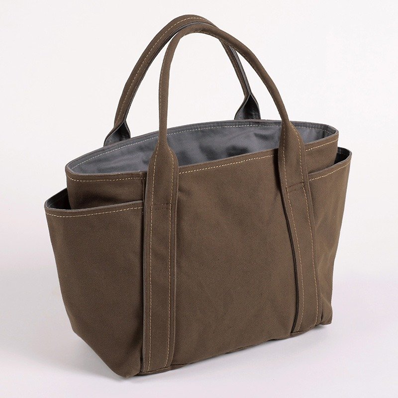 Universal bag - brown (small) - กระเป๋าถือ - ผ้าฝ้าย/ผ้าลินิน สีนำ้ตาล