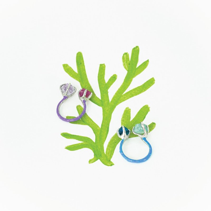 Double Coral Color Ring - 戒指 - 其他材質 