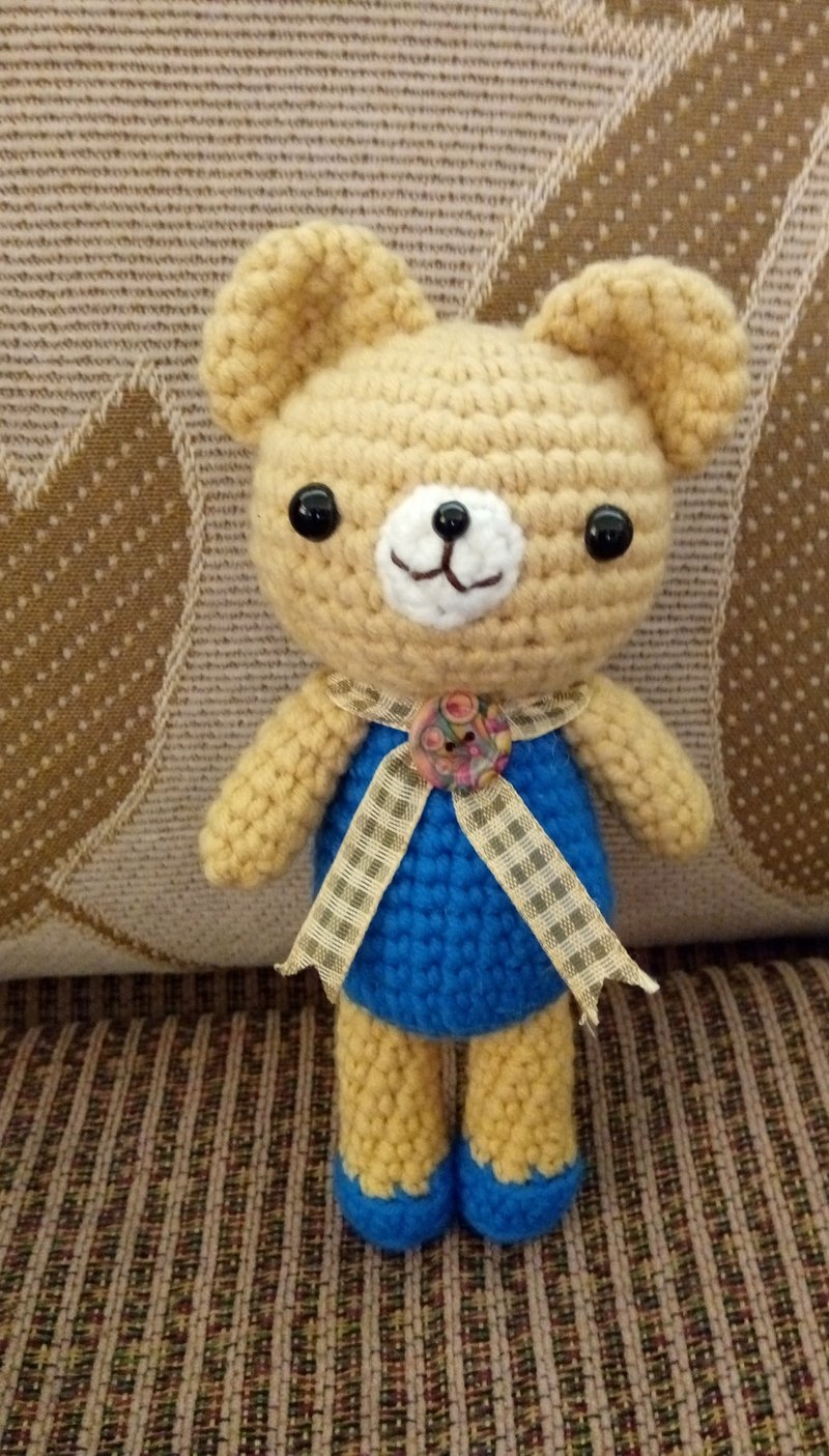 Bear woolen doll. Can be used as pendants, birthday gifts, exchange gifts, home decoration - Stuffed Dolls & Figurines - Cotton & Hemp Multicolor