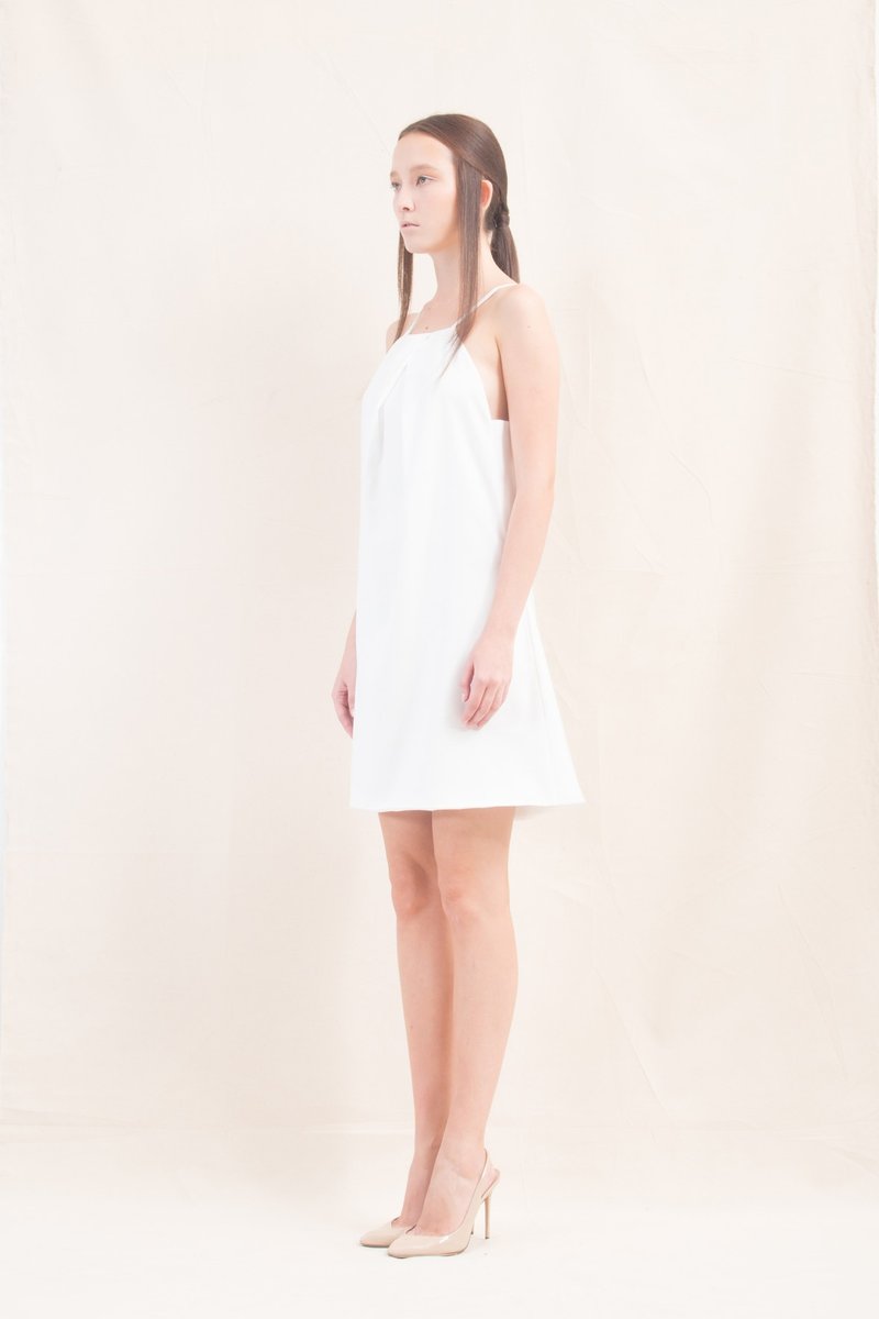 WHITE DRESS - 洋裝/連身裙 - 聚酯纖維 白色