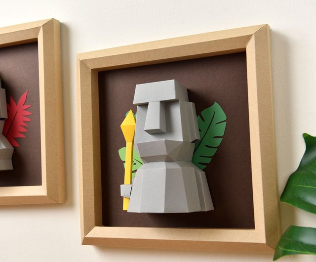 Download 3d Paper Model Do Well Finished Product Photo Frame Series Forest Moai Furnishings And Hanging Pictures Shop Box Animal Paper Pinkoi