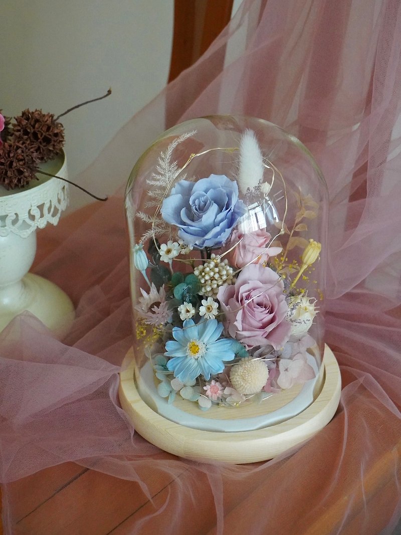 - French melody - eternal glass dome glass ball night light decoration birthday gift commemorative gift - Dried Flowers & Bouquets - Plants & Flowers 