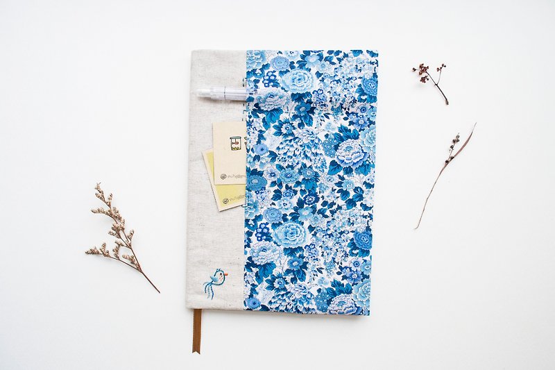 Elysian Day Liberty Print - adjustable A5 bookcover - Notebooks & Journals - Cotton & Hemp Multicolor