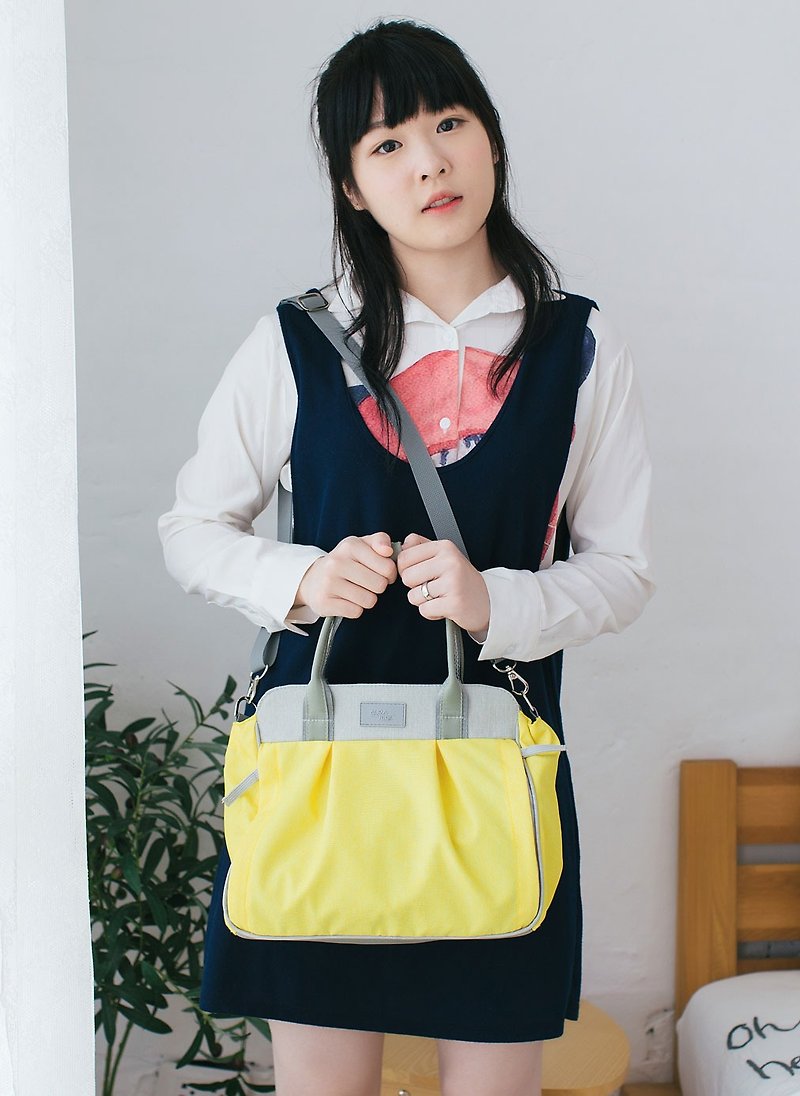 yellow purse, medium cross body bag - 側背包/斜孭袋 - 聚酯纖維 黃色