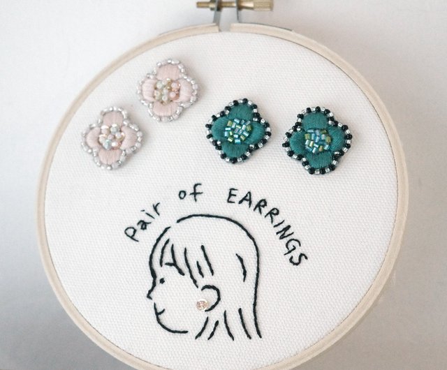 Workshop, Bead Embroidery Earrings Workshop, Bead Embroidery Earrings