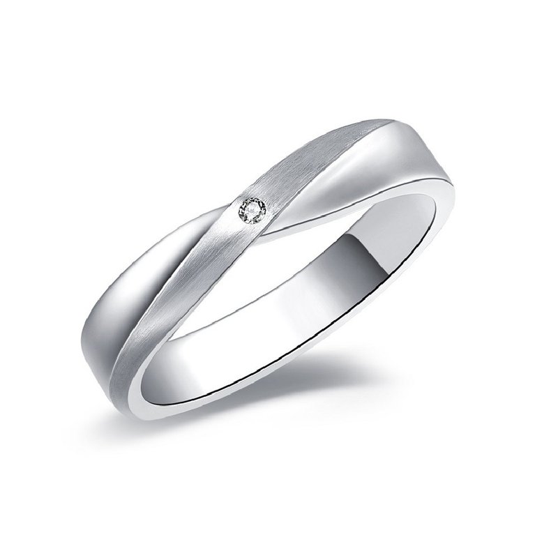 Diamond with 316L Surgical Steel Ring Casting Jewelry for Couple - แหวนคู่ - เพชร สีเงิน