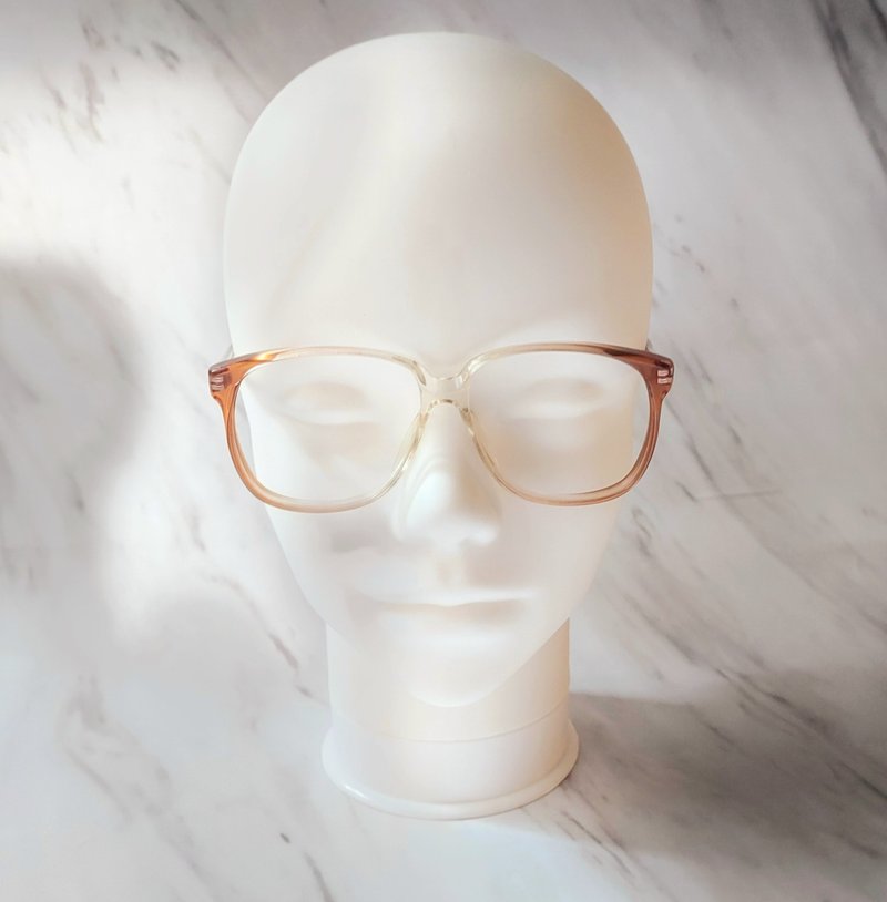 德國FNA LOIRER 透明焦糖雙色膠框 VINTAGE絕版老品全新古董眼鏡 - 眼鏡/鏡框 - 塑膠 透明