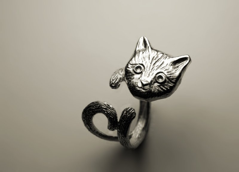 優しい子猫の指輪 - リング・指輪 - 金属 シルバー