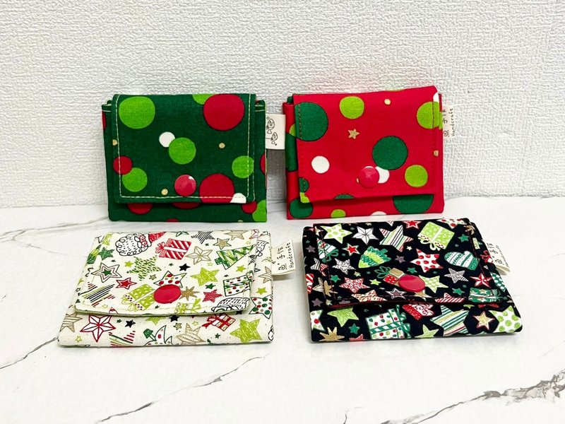 聖誕風三層零錢包 - 零錢包/小錢包 - 棉．麻 多色
