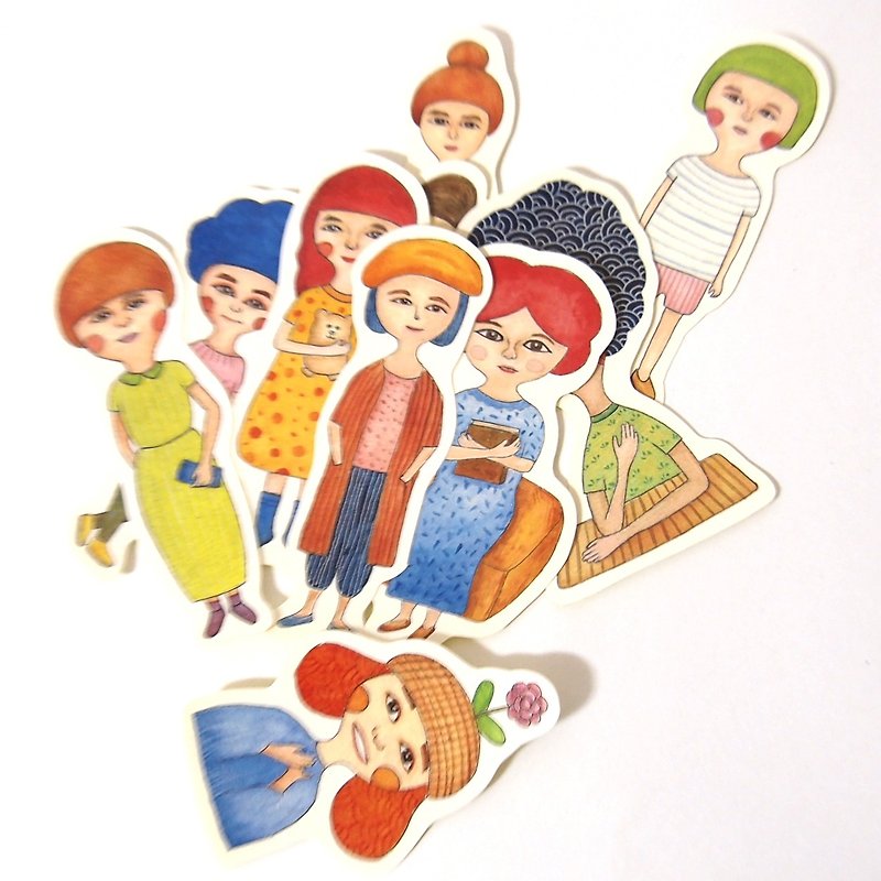 Cotton Candy Girl Sticker Set 10 pieces - Stickers - Paper 