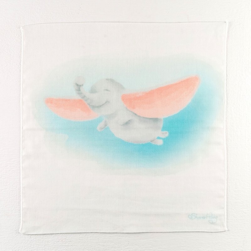 Little Elephant Hand Towel - ผ้าเช็ดหน้า - ผ้าฝ้าย/ผ้าลินิน 