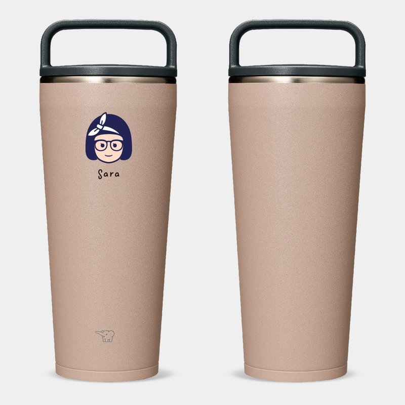 【客製化禮物】畢業禮 Q版頭像 姓名 720ml 象印吊環隨行杯 PU009 - 保溫瓶/保溫杯 - 不鏽鋼 灰色