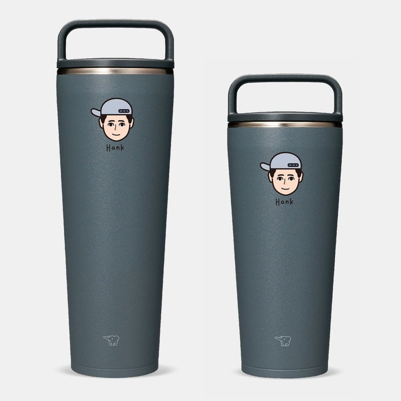 【客製化禮物】畢業禮 Q版頭像 名字 720ml 象印吊環隨行杯 PU009 - 保溫瓶/保溫杯 - 不鏽鋼 灰色