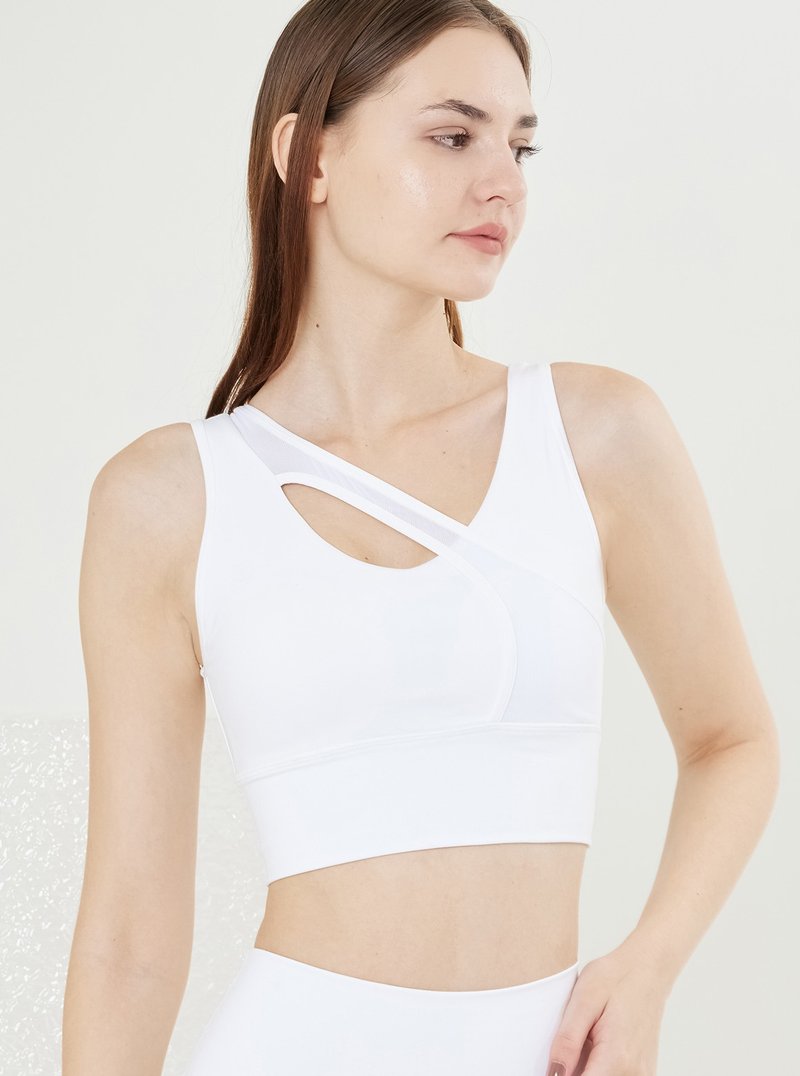 【S2N】NEW MOON Crescent gauze short top_White T017 - Women's Athletic Underwear - Nylon White