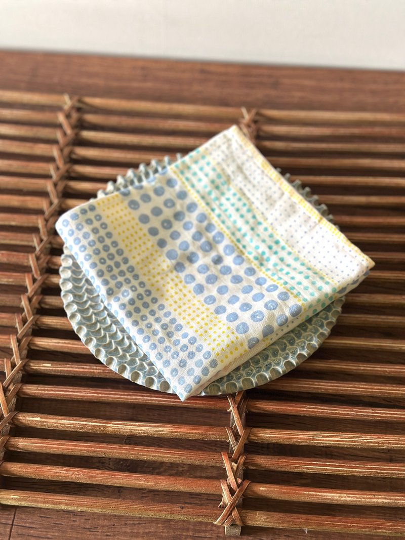 二重纱手帕 二層紗手帕  現貨 點點圈圈圓圓 - 手帕 - 棉．麻 多色
