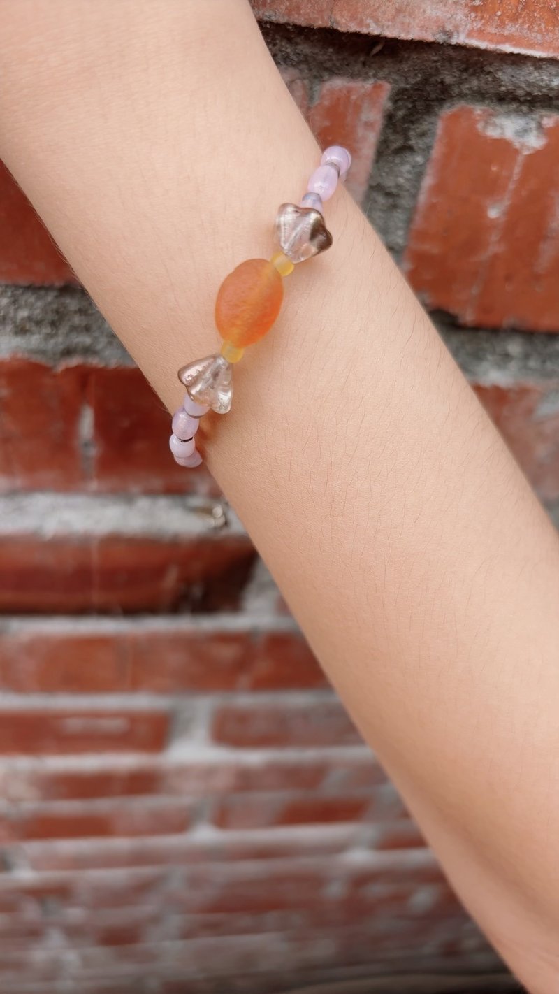 Sugar Heart Agate Bracelet - สร้อยข้อมือ - หิน หลากหลายสี