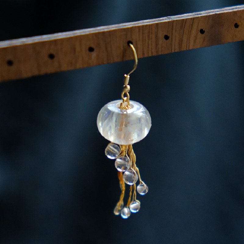 【宝石クラゲ】Crystal Jellyfish Ear Rings by ETPLANT - Earrings & Clip-ons - Crystal Transparent