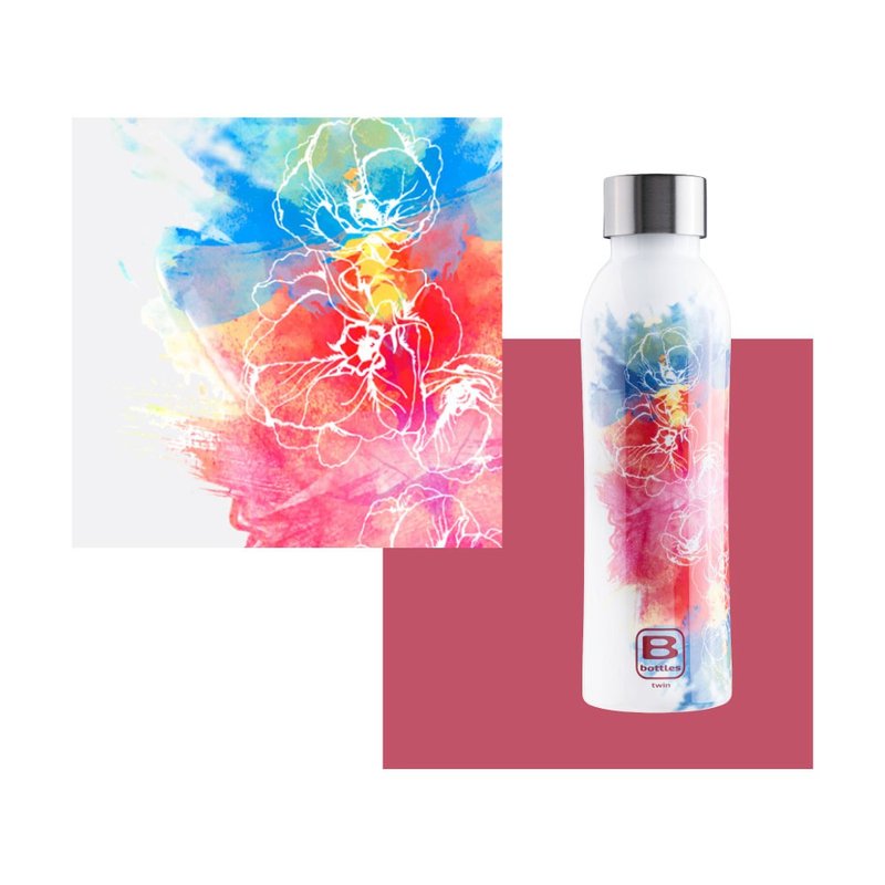 BUGATTI繽紛花宴保溫瓶500ml - 保溫瓶/保溫杯 - 其他金屬 白色