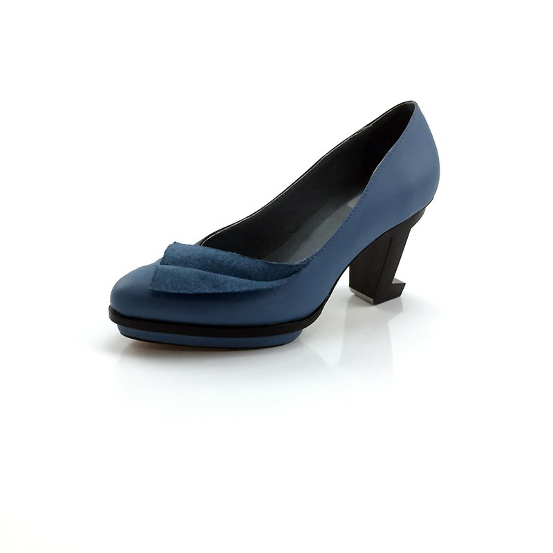 Elegant (Blue) - รองเท้าหนังผู้หญิง - หนังแท้ สีน้ำเงิน