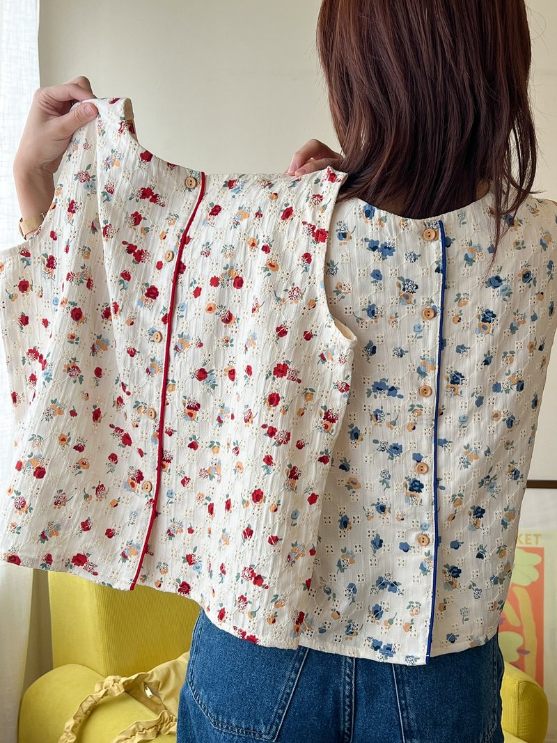 Cozy Lace Top : 2 種尺寸 紅色的 - 女襯衫 - 棉．麻 紅色