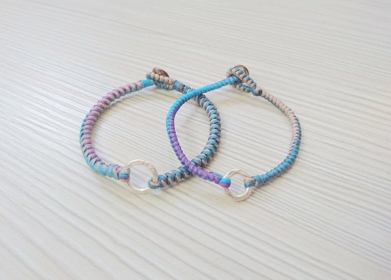 925 sterling silver couple pair chain tight chain bracelet combination offer (2 in) heart and soul mixed color - สร้อยข้อมือ - โลหะ 