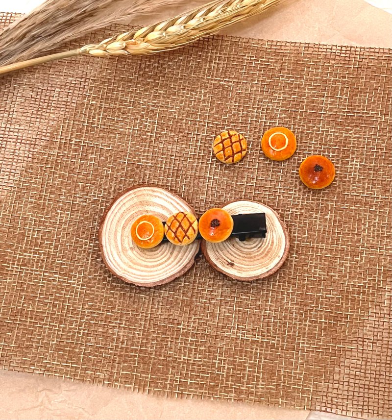 台味麵包迷你髮夾 - 髮夾/髮圈 - 黏土 