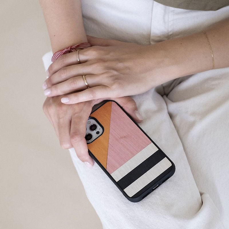 WOOD'D Phone Case - Ratio Pink Cover - เคส/ซองมือถือ - ไม้ หลากหลายสี