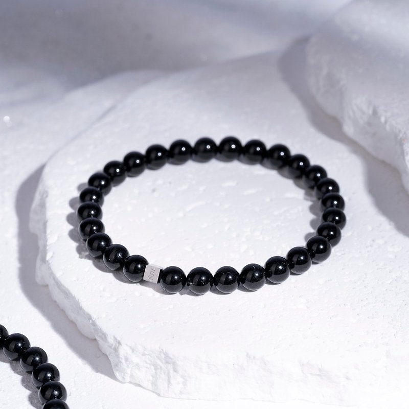 Diamond Black Hair Crystal | Natural Energy Bracelet | 6-7mm - Bracelets - Crystal Black